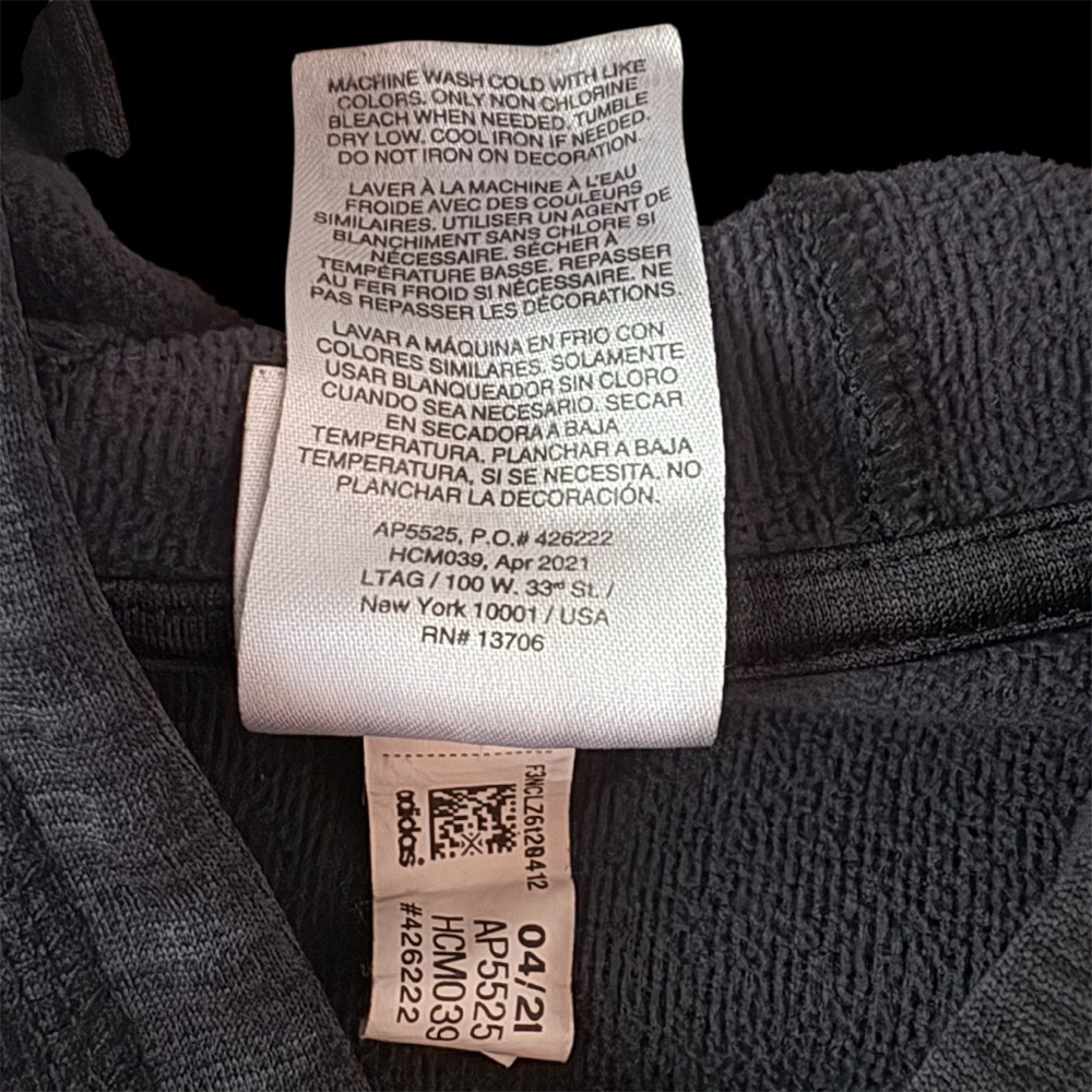 Adidas Kids 3 stripe Dark Heather gray and White Zip-Up Hoodie Jacket - Picture 5 of 5